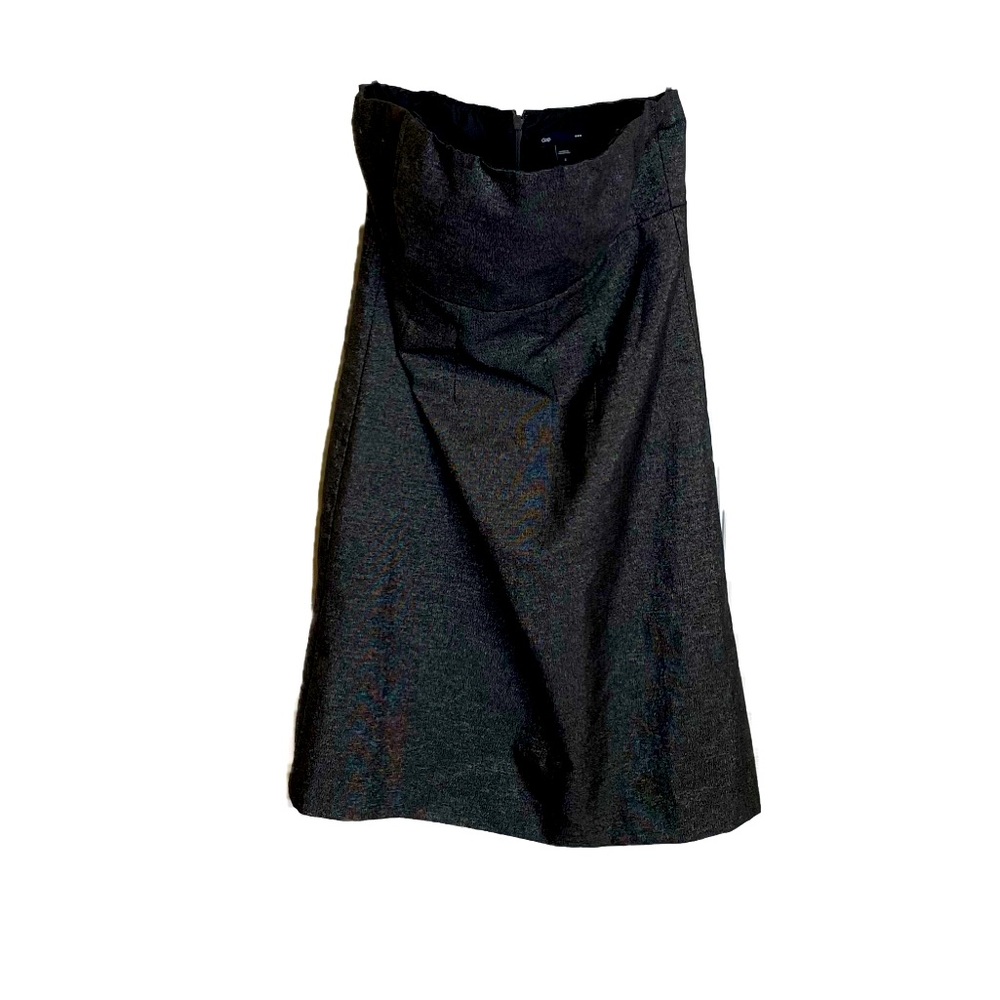Gap Women's Black Strapless Party Dress with Silver Metallic Threads